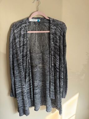 sparrow Marled Gray Open-Front Knit Cardigan